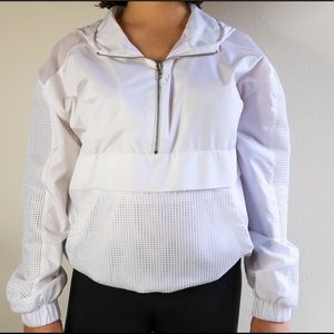 Forever 21 Half-Zip White Wind Breaker